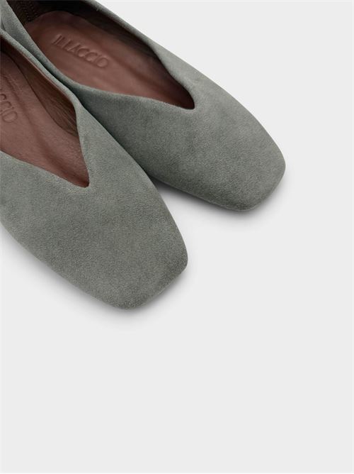 Ballerine in suede grigio con scollo a V IL LACCIO | VALESUEDEGREY